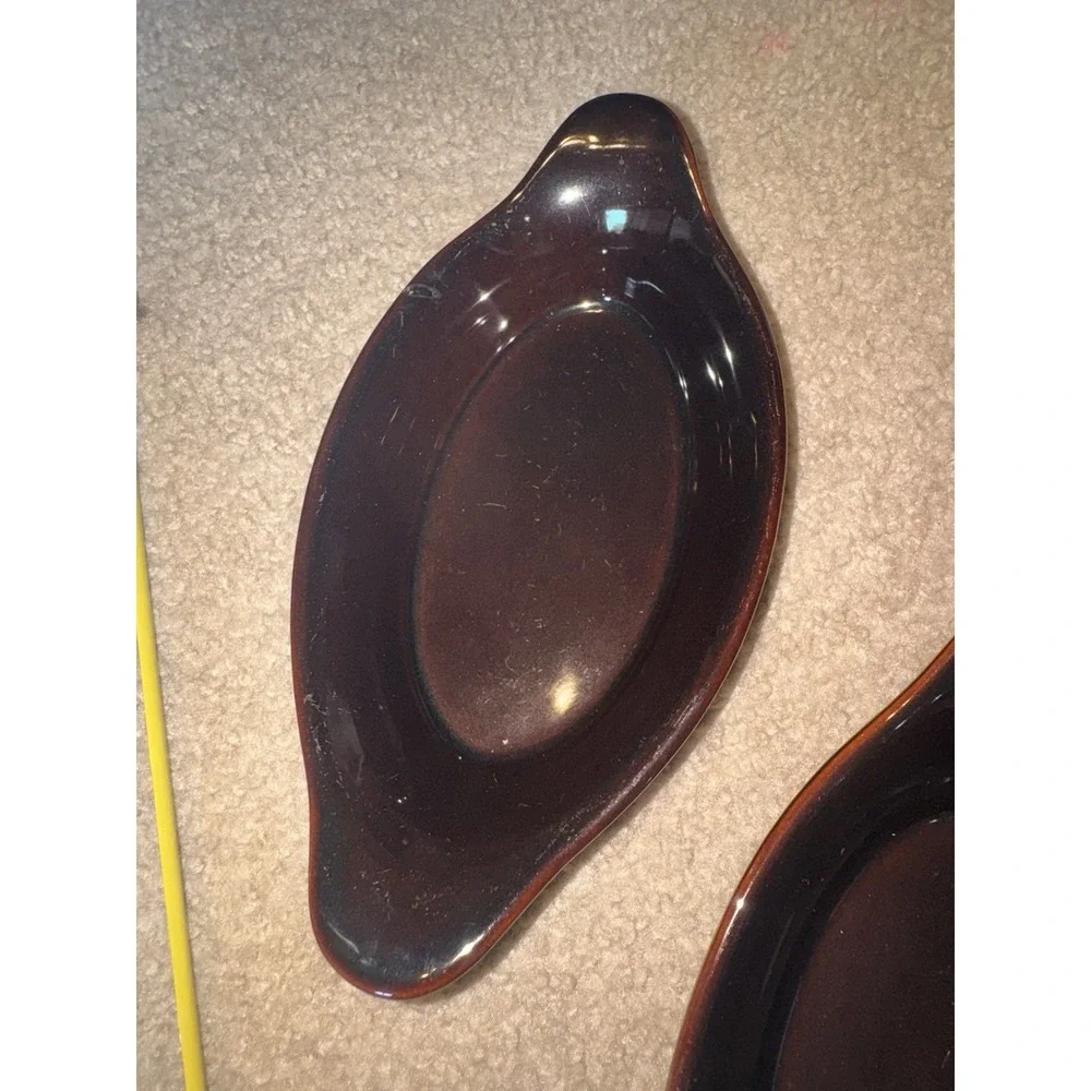 Pfaltzgraff Brown Drip 265 Au Gratin Oval Dishes Set of 3 Vintage Oven Safe